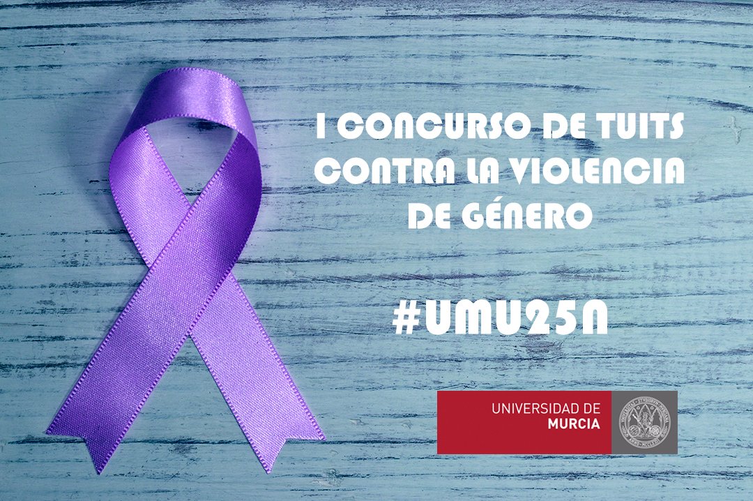 UMU's tweet photo. Por el Día Internacional de la Eliminación de la Violencia contra la Mujer lanzamos el I Concurso de Tuits contra la Violencia de Género. ¡Escribir el mejor lema tiene 🎁! Bases en: https://t.co/H0tp0sxyaX y no olvides usar el #️⃣ #UMU25N y citar a @IgualdadUMU y a @UMU https://t.co/lJtLBB4aaR