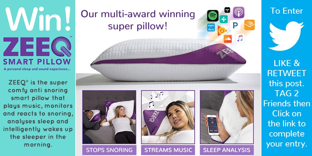 REMFITUK's tweet photo. 💜 #Cometition Time 💜

Enter our #comp for your chance to win a #ZEEQ smart pillow!

To enter

LIKE &amp; RETWEET this post + TAG 2 friends 

Complete your entry: https://t.co/E4UqFqS6dP  

#REMFit #BeBetterInBed #Contest #Free #Prize #PrizeDraw #GiveAway #Woobox #Sweepstake #Reward https://t.co/h8Rx7i7NGp