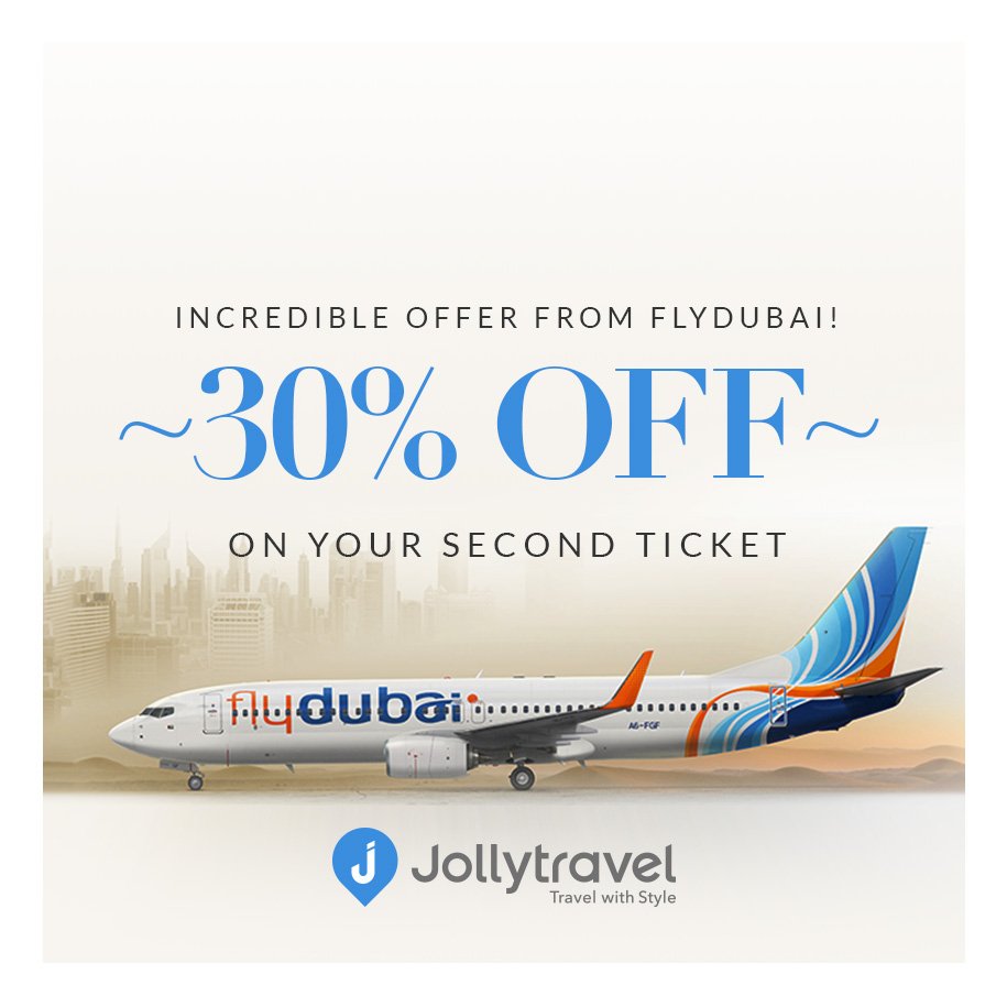 JollyTravelStyl's tweet photo. عرض لا يصدق من فلاي دبي! 🛫
30٪ خصم على تذكرتك الثانية.
ماذا تنتظر ، ابدأ الحجز الآن! 🧳

Incredible Offer From FlyDubai! 🛫
30% OFF on your second ticket.
What are you waiting for, start booking NOW! 🧳 https://t.co/3VJyrwUUvS