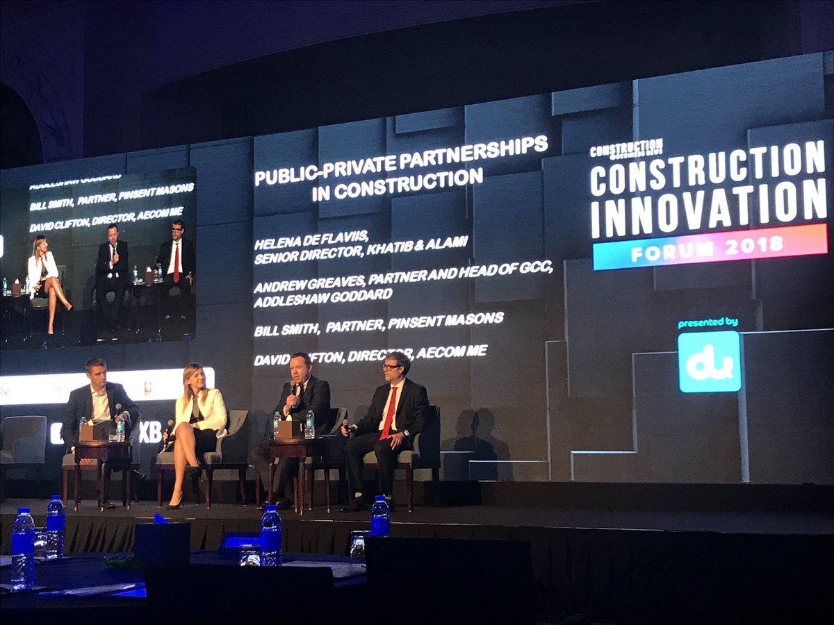 wissamyounane's tweet photo. The first Panel PPP is on with @KhatibandAlami’s Helena De Flavis, @AGinsight’s Andrew Greaves, @Pinsent_Masons’s Bill Smith and @AECOM’s David Clifton #CIFDXB presented by @dutweets https://t.co/dPKniwFtC0