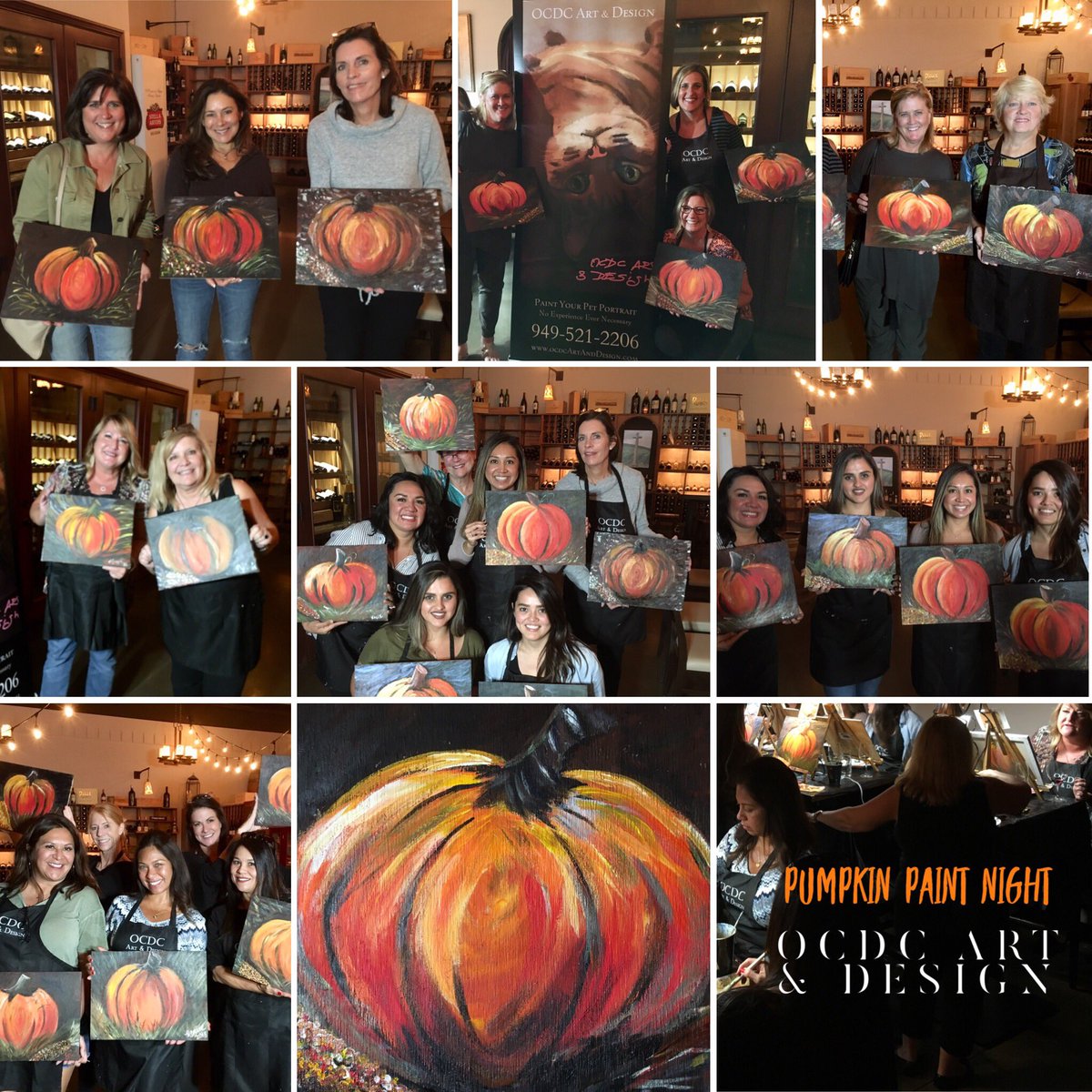 ocdcart's tweet photo. 🎃 +👩‍🎨 + 🍷+ 🧀 = #onegreatnight at @bacchus_irvine #painting #rustic #pumpkins Great job everyone!!! xo #ocdcartanddesign 
🎃 #art  #fall #anyonecanpaint #discover your #innerartist #relax in #orangecountyca with #wineandcheese #goDodgers #DodgersBlue ! ⚾️ https://t.co/st8FbQ2wV5