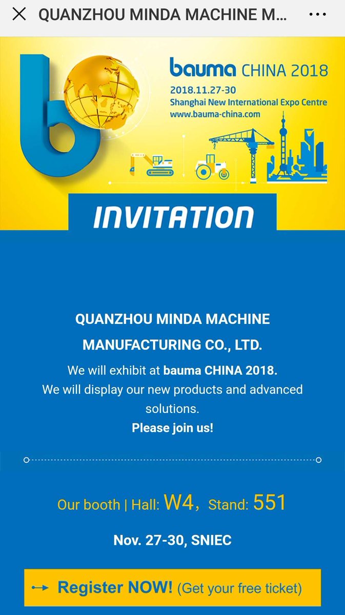 mindayanli's tweet photo. You are very welcome to visit our booth at W4, 551! 
#baumashanghai #BAUMA #undercarriage 
#trackroller
#tracklink 
#sprocket
#toproller https://t.co/15LyxpQlbS