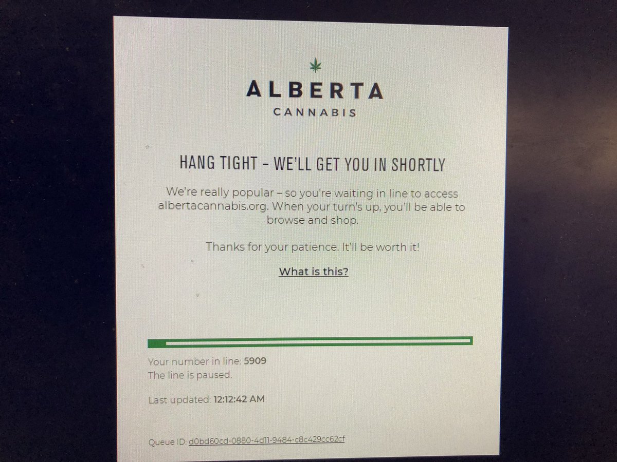 peterjontheair's tweet photo. So it appears marijuana is a big hit in Alberta, where just checking the government website puts me as number 5,909 in line...

#legalizationday https://t.co/1xJLjKA9gi
