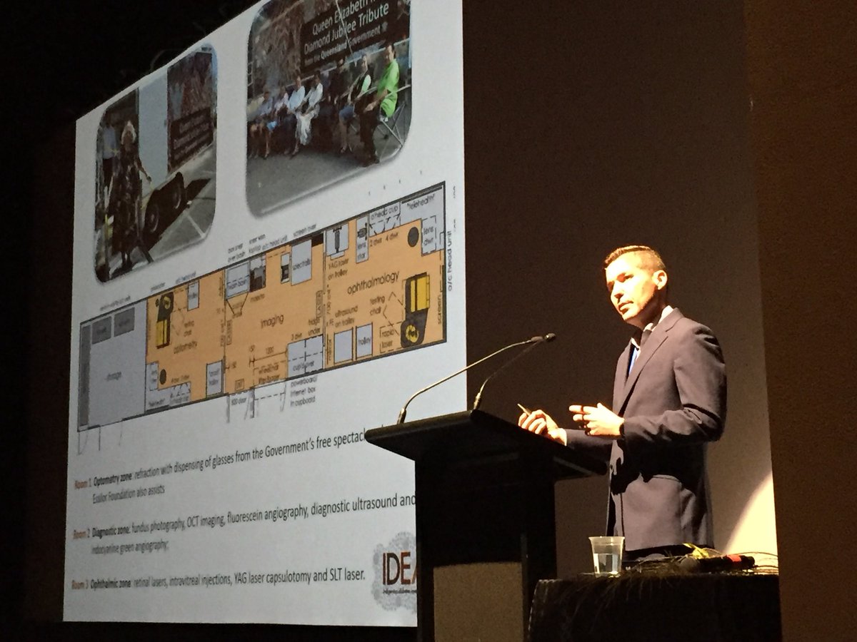 Michael Karpa discussing the IDEAS van project in the afternoon plenary at #themuster2018.
