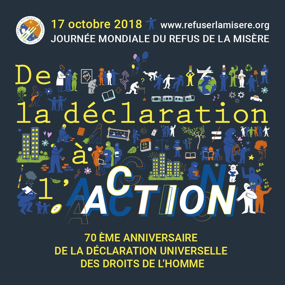 ATDQM's tweet photo. #JournéeMondialeDuRefusdelaMisère 

📣 Tous unis pour dire #StopPauvreté à 18h30 au #Trocadéro

✊ 70 ans après la #DUDH passons ensemble de la Déclaration à l'action pr faire respecter les #DroitsHumains

📍 Découvrez les mobilisations près de chez vous : https://t.co/Zoca5VaDW5 https://t.co/8Y1BxZk2LC