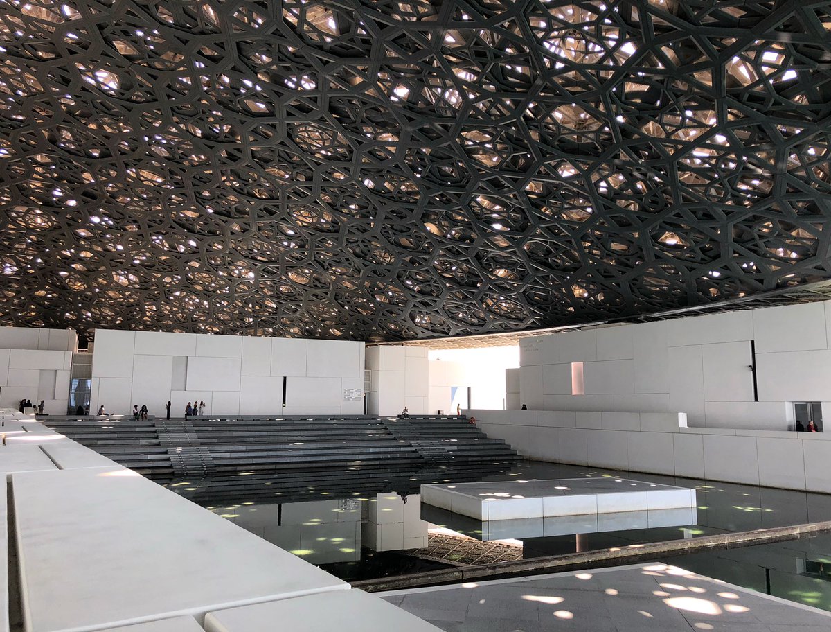 swagnerv's tweet photo. Jean Nouvel’s vision
Vast Dome spans the Medina
Desert starry night

#NOLA_Haiku
@LouvreAbuDhabi #UAE @ateliersjeannouvel #JeanNouvel #AbuDhabi #Louvre #CollegeFlyIn #Architecture @nyuniversity @NYUAbuDhabi #medina #SmartsAndArts #Haiku https://t.co/MVZNdmIO9Q