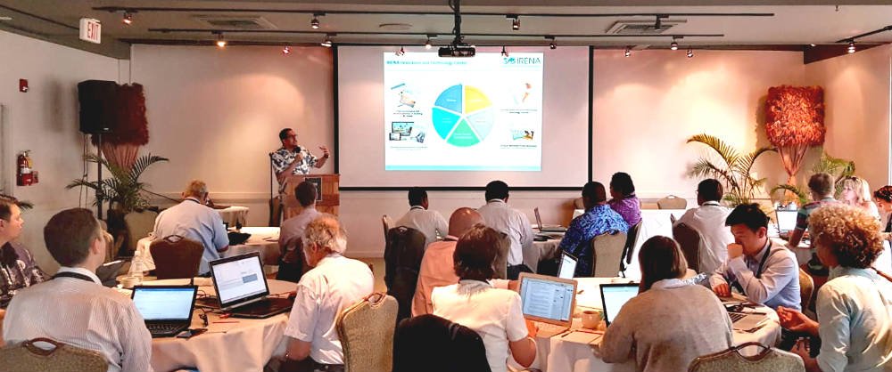 IRENA's tweet photo. Under the SIDS Lighthouses Initiative, @IRENA’s #ProjectNavigator workshop in #Hawaii is supporting the development of bankable renewable energy projects on small islands in the #Pacific & #Caribbean. Find out more https://t.co/IzUlz9EUAy #Renewables4Development https://t.co/YmAOWHJA61