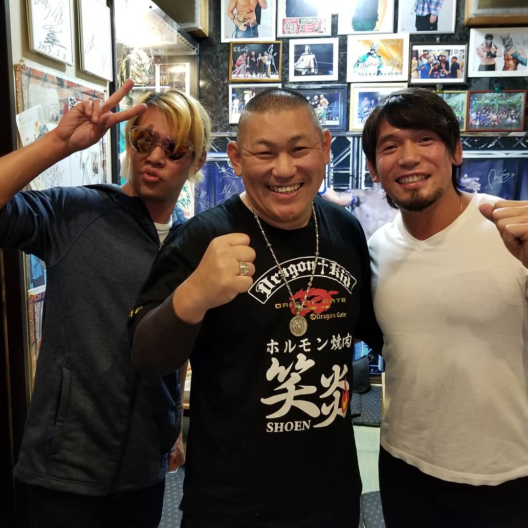 DRAGONKIDouen's tweet photo. ドラゴンゲート津島大会🎉

応援お疲れ様でした😃

大会終了後、連戦初日にも関わらず、食事会に来ていただいてありがとうございました💞

連戦前にたっぷり肉補給して頂きました😁✌️

#ドラゴンゲートエンターテイメント

#ドラゴンゲート https://t.co/M24wDYqbsn