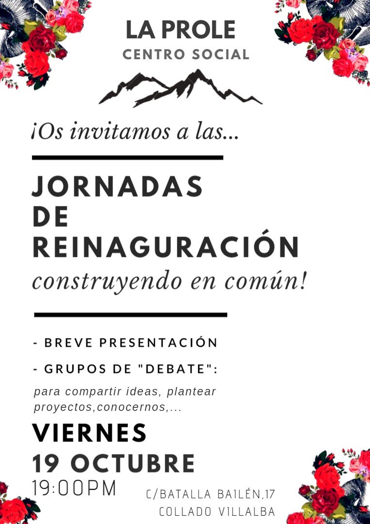 Os esperamos en el acto de reapertura del Centro Social, este viernes a las 19:00.