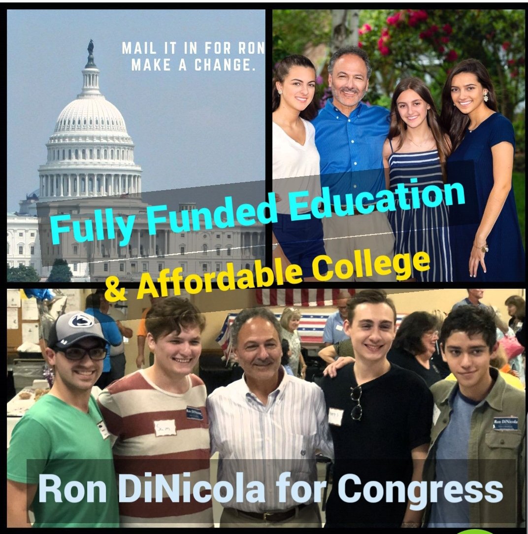 JohnDilidoPA's tweet photo. .@Ron_Dinicola will fight for high quality, fully- funded education for every child. He will fight to make college and technical school more affordable and make it easier to repay student loan debt. Vote Ron for education! #FlipCongressBluePA #PADems https://t.co/7w3iVvHmzV
