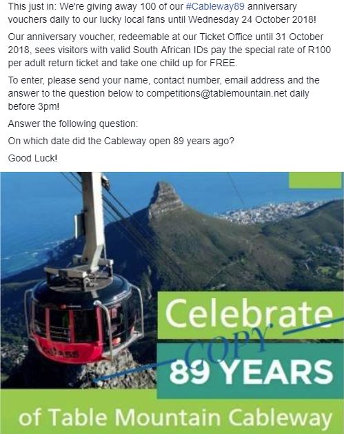TableMountainCa's tweet photo. WIN with our #Cableway89 anniversary competition! https://t.co/Y1Paq3HBEd