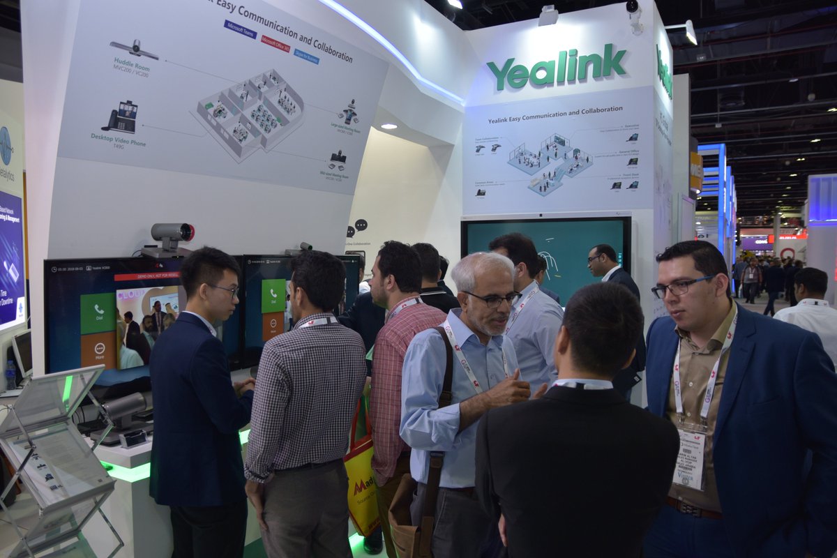 DvcomTechnology's tweet photo. #Yealink Easy Communication and Collaboration Solution is live at #GITEX2018. #DVCOM https://t.co/xCT7FaLKBw