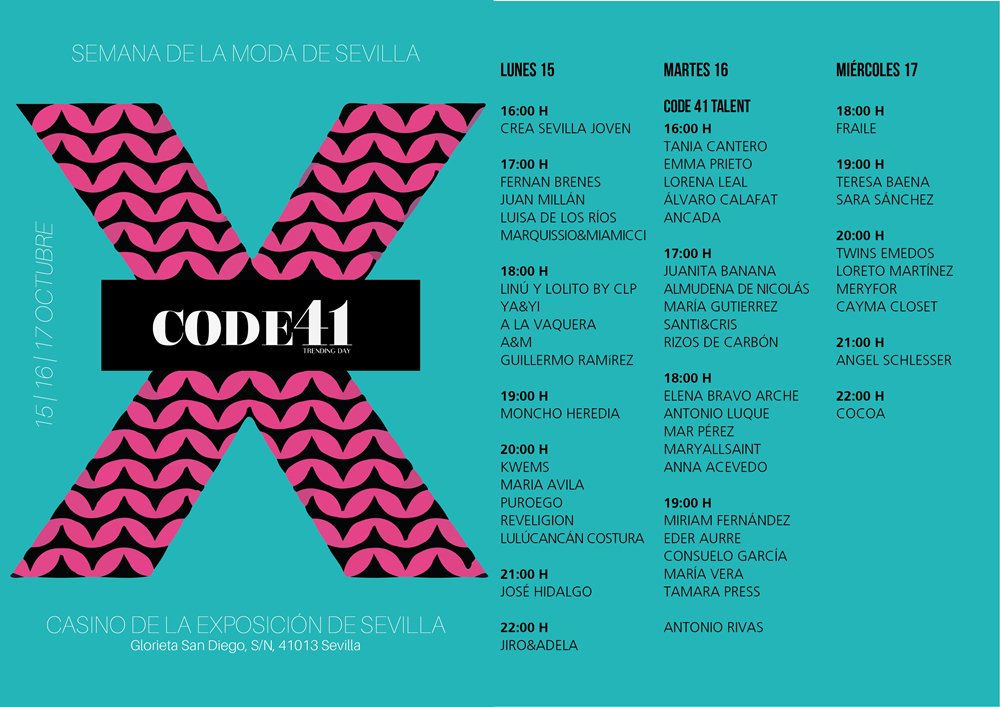 Hoy compartiremos con vosotros nuestra propuesta para la Primavera-Verano de 2019 en la pasarela de @code41trending que tendrá lugar en el Casino de la Exposición mañana miércoles a las 20:00h, queremos invitaros a que disfrutéis del desfile de nuestra colección ✨ILLUSION✨