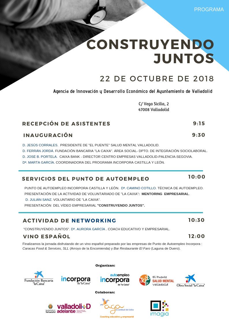 asopuente's tweet photo. Este lunes celebramos una jornada empresarial que apuesta por el emprendimineto y el autoempleo en la Agencia de Innovación y Desarrollo @INNOLID @AyuntamientoVLL @FundlaCaixa @consaludmental #inserciónlaboral #autoempleo #exclusiónsocial #laboral #trabajo #emprendimiento https://t.co/TWbVyHRNQo