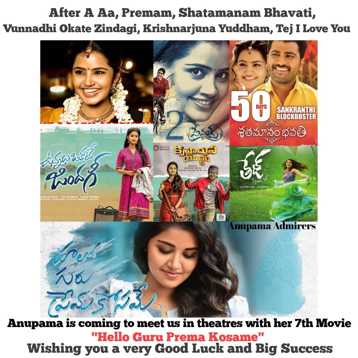 Anupama Parameswaran Dude These Are Telugu Movies Of Anupamahere Kodi Is Tamil Right Anupama Parameswaran Dude These Are Telugu Movies Of Anupamahere Kodi Is Tamil Right