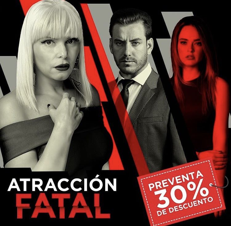 FabiolaGSpain's tweet photo. Próximamente @fabiolagdo en teatro! 🎭 
Compra tus boletos en preventa con el 30% de descuento.
Atracción Fatal es el thriller cinematográfico más impactante y ahora llega a México.
Estreno 16 de noviembre 🎭 https://t.co/cXIGJWiqgI