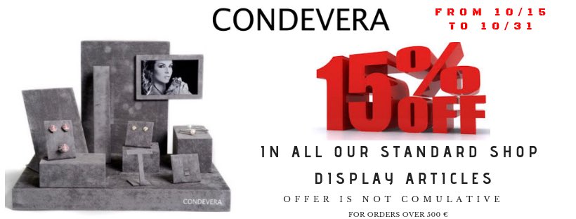 condeverasl_'s tweet photo. From 10/15 to 10/31 15% OFF in 🚫 ALL 🚫 our standard shop display articles (offer is not comulative) For orders over 500€ #condevera #displays #displayarticles https://t.co/kRLXT7sKCV