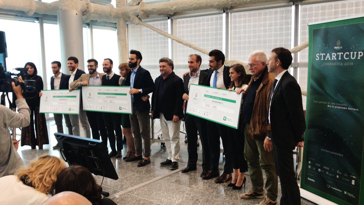 Isaac_italia's tweet photo. 🏆 First place at @startcup 2018 and special award “Startup 4.0” of @Cameradicommercio!!! 🎉 Thanks to everybody and especially to our team: @albertobussini COO, @impedovoanna CMO, @francescoripamonti Director of the research at Polimi, @ninobussini CEO #seismicprotection #ISAAC https://t.co/yOwN9Qi45D