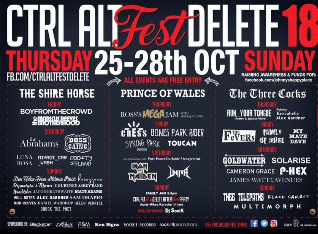 CHUCKthePOET's tweet photo. After years of just turning up and playing @FestCtrl, this year, I'm on the poster.  See you Sunday at the #shirehorse #kettering #ctrlaltfestdelete #ChuckthePoet https://t.co/XPDCUa2HWS