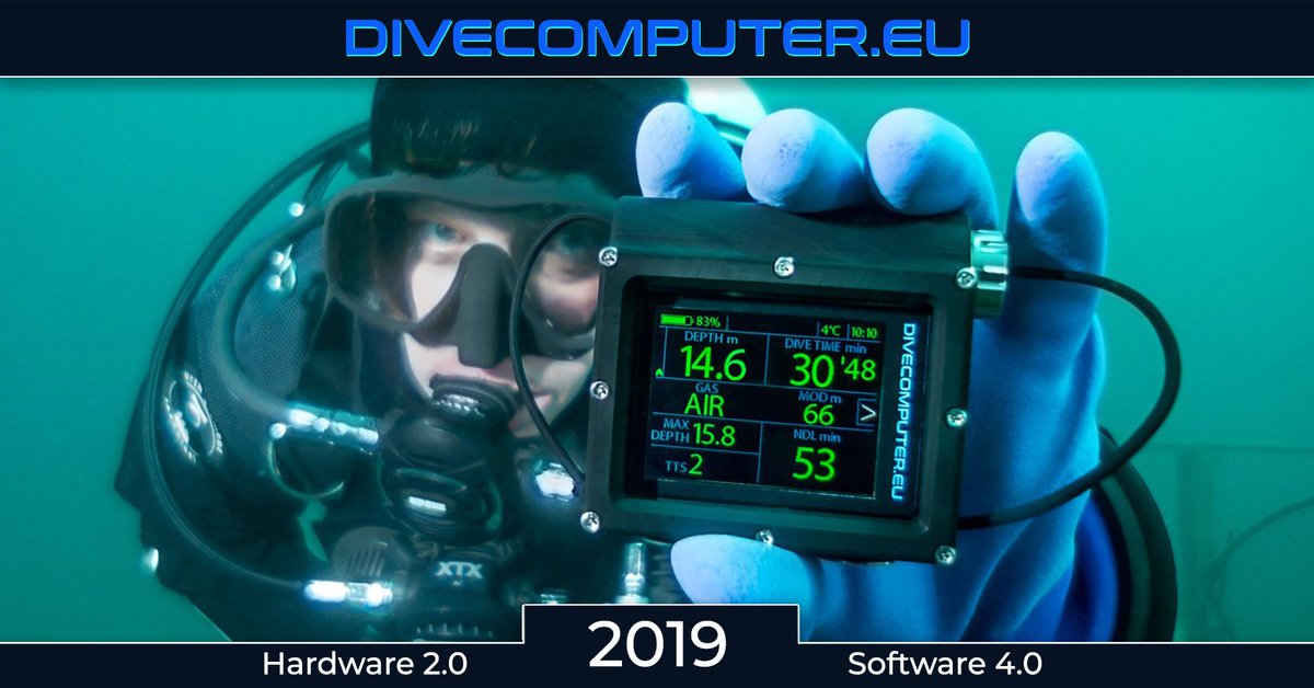 Looking for a #divecomputer? We've got one! Version 2019 with hardware 2.0 and software 4.0 - available now. For more info: divecomputer.eu #scuba #ccr #opencircuit #trimix