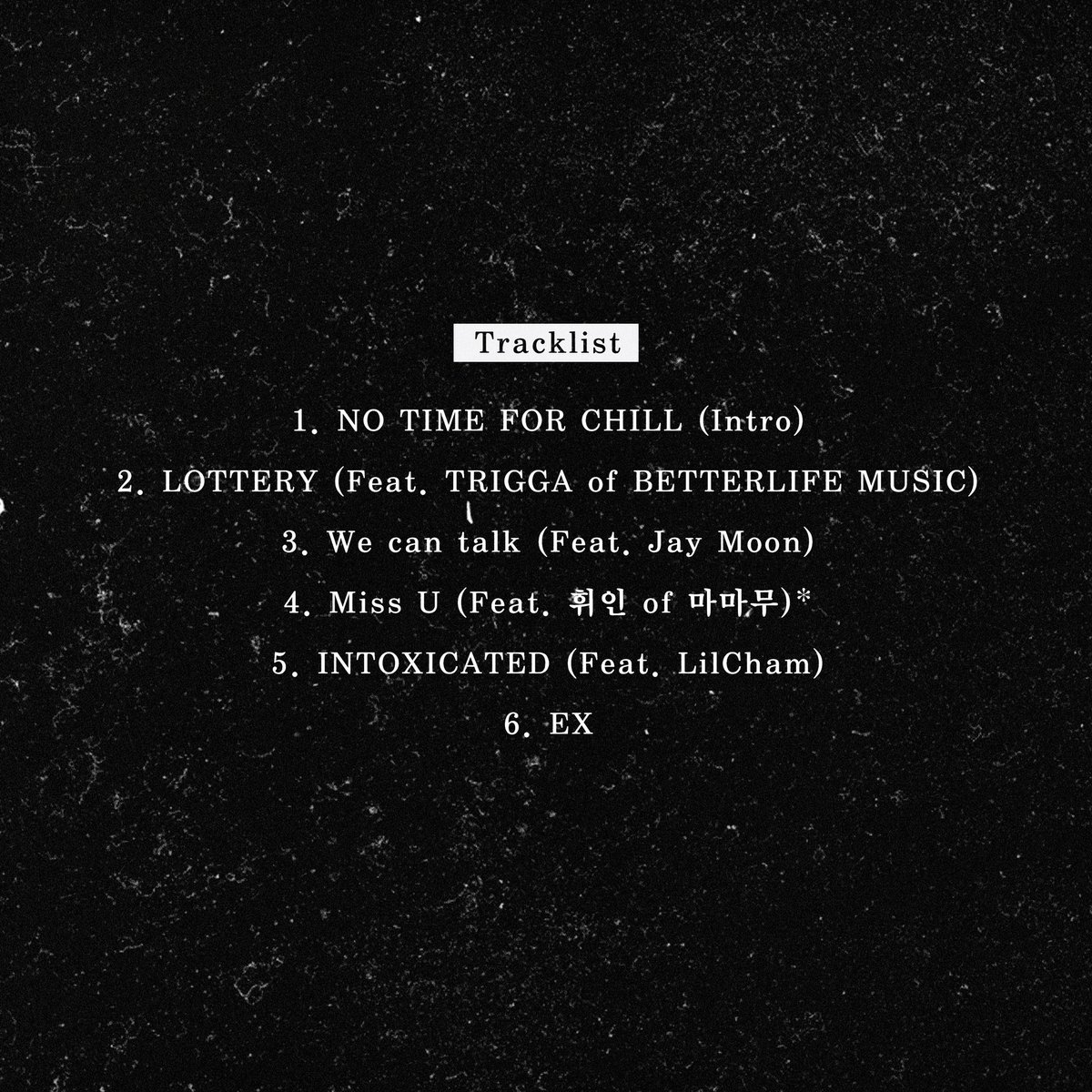jvdemilez's tweet photo. Out on Friday!
Jvde 1st Mixtape!!
[NO TIME FOR CHILL] Track List
4pm Friday 10/19 https://t.co/sDEh5UeD98