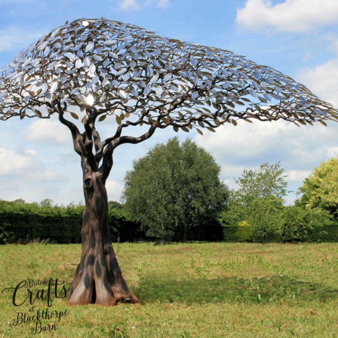 BlackthorpeBarn's tweet photo. Amazing forged steel sculptures, forged steel bird-feeder trees, heart-shaped bird feeder stakes and garden accessories will be available on our Craft Wks 1&2 - all handmade by Mark Reed Sculpture also known as Hanmar. Art for your outdoors: https://t.co/xdgmhN6fZe #metaltree https://t.co/5tYy11QGQc