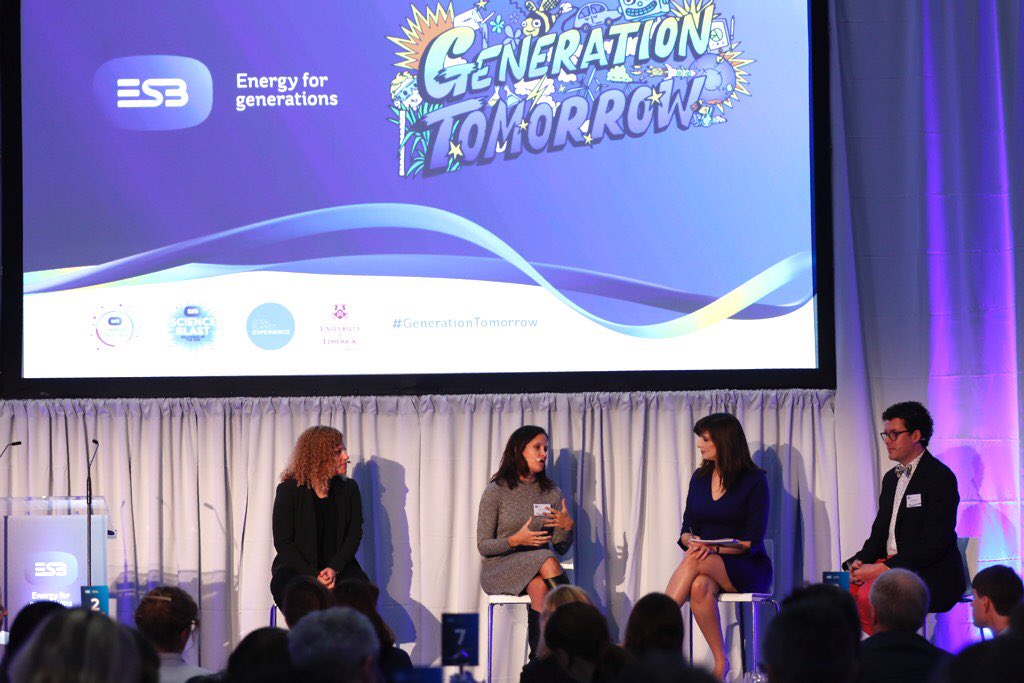 ESBGroup's tweet photo. Stimulating panel discussion at the #generationtomorrow launch in considering how to nurture creativity in the classroom through play. Moderated by @aoibhinn_ni_s with Arana Shapiro of the @instituteofplay, @GeorgineEllen5 of @LEGOfoundation and @shanedbergin of @ucddublin https://t.co/7sRWXCnO7b