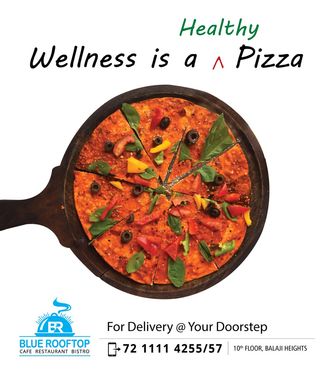 BlueRoofTop_'s tweet photo. Have this #beauty at your favorite place #BlueRoofTop. #Wellness is a #Healthy pizza. #CGROAD. 
Call 7211114255
#rooftop #ahmedabad #dine #topview #bestrestaurant #bestplace #newplace #bestambience. https://t.co/CcMxO6bFBk