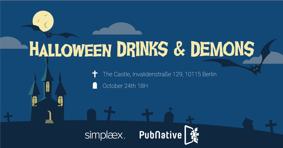 Simplaex's tweet photo. Just one week out from our Halloween event with @PubNative! We'd love to see you there, don't forget to RSVP - https://t.co/ghxgNNsYrO #Halloween #Simplaex #Pubnative #Berlin https://t.co/gP0AKMGthx