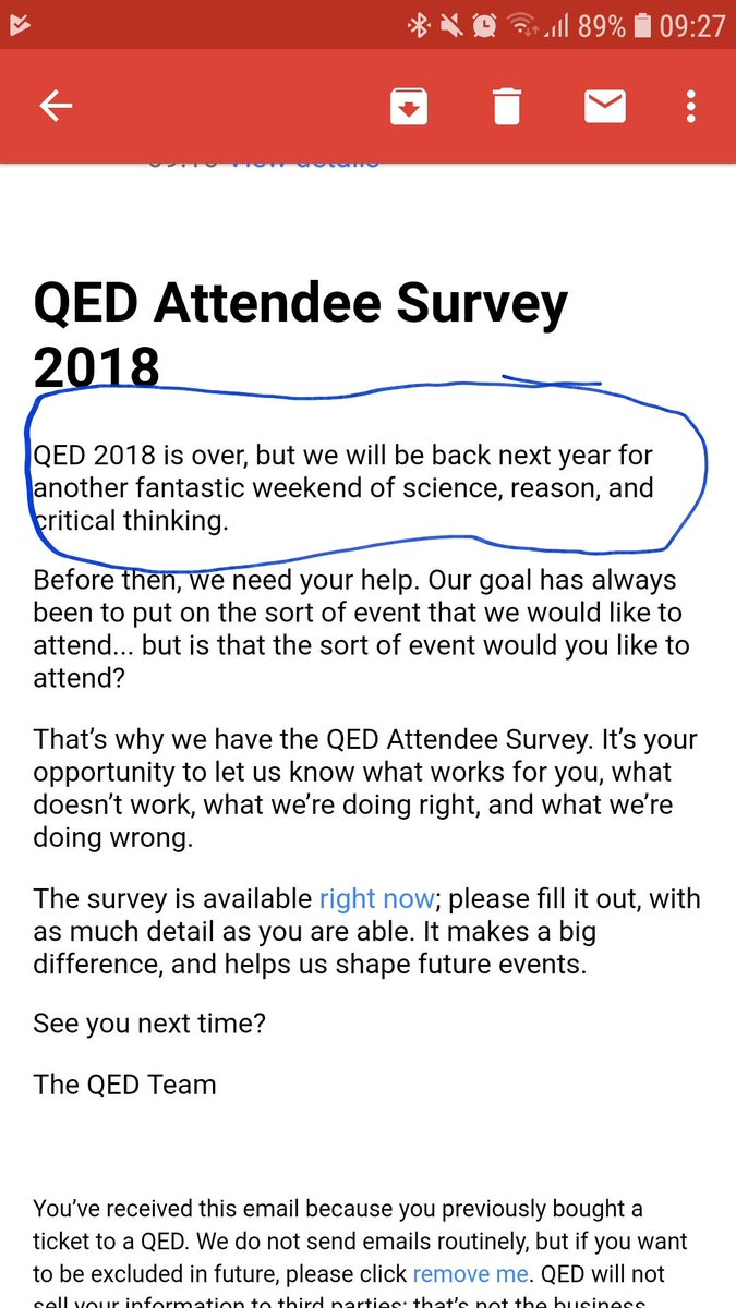 Ok, the #QED attendee survey email states that they'll be back next year, that's legally binding, right? #QEDcon2018