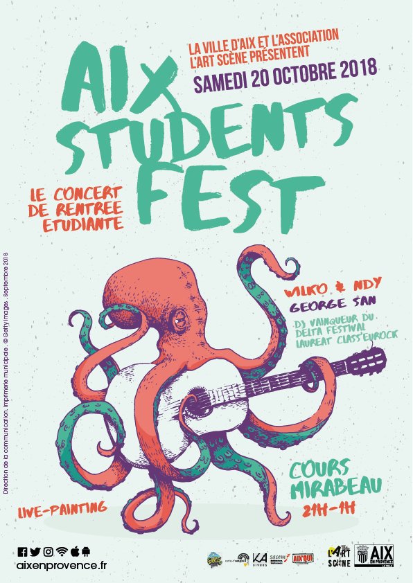 ProvockAsso's tweet photo. Ce S 20/10 #aixenprovence #Aixstudentsfest concerts gratuits sur le cours Mirabeau ! Avec @wilko_ndy #GeorgeSan #Timestructure...
Infos : https://t.co/WSuqoZ3XkT https://t.co/lPGVWIg7x4