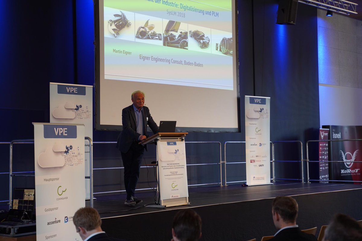 LehrstuhlVPE's tweet photo. Martin Eigner erzählt Geschichten aus der Industrie ^^ #SysLM https://t.co/8QMK7VdP8H