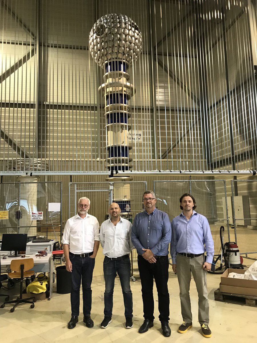 HighVoltageDUT's tweet photo. Visit to Haefely in Basel to learn more about lightning impulse testing among other things. Thank you Robin and Pascal https://t.co/Cczn6Po6Br