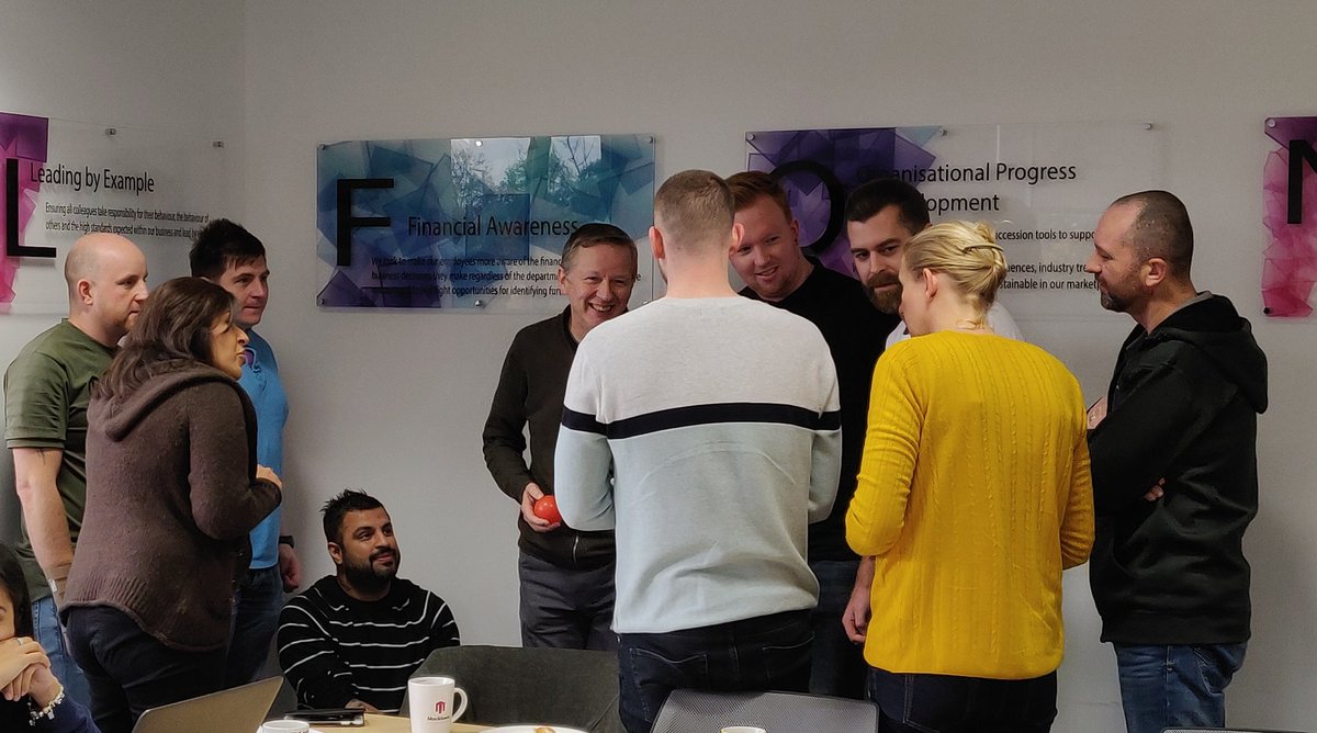 CelfoneGuru's tweet photo. It's our Q4 @celfonefamily Managers meeting today! Welcome to our 16 managers, starting off with a quick team based icebreaker. Area 1 Vs Area 2, I can tell today will be competitive! https://t.co/fq6bqyyoZC