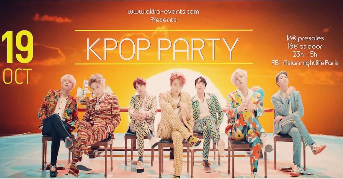 KPOP PARTY in Paris !
Friday 19 October 2018
23h - 5h
Presales : 13€ at door : 16€ 
PRESALES LINK : collecte.io/kpop-party-866…
FB EVENT : facebook.com/events/3259147…
#kpop #khiphop #k-pop #kpopfrance #kpopparty #kpopparis #btsinparis #btsparis #btsconcert #btsfrance