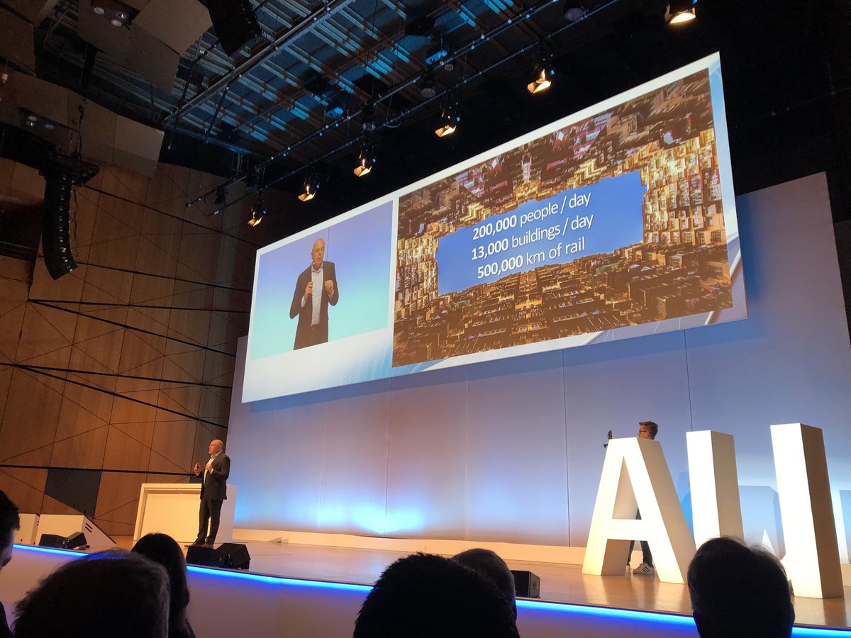AllisonBroSco's tweet photo. .@NMangon “We’ll need to construct 13,000 new buildings a day and 500,000 km of #rail to address the population growth in the next 30 years” #AUGermany https://t.co/1bJFQq67Da