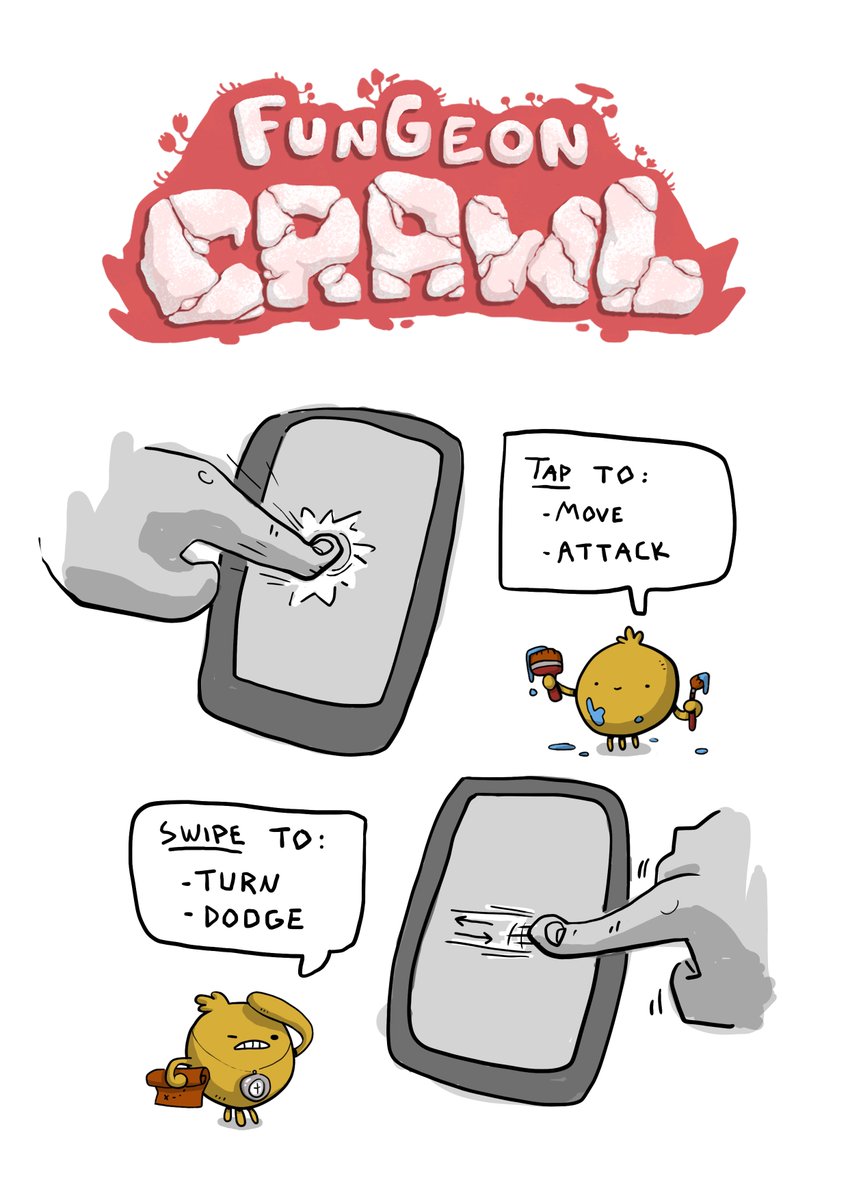 FungeonCrawl's tweet image. Fungeon Crawl&apos;s development process is still ongoing but we have a testable demo! Explore the dungeons by swiping forward, dodge enemy attacks by swiping sideways and tap tap away to get rid of any harmful creatures! #FungeonCrawl #Indiedev #Indiegames #OGL