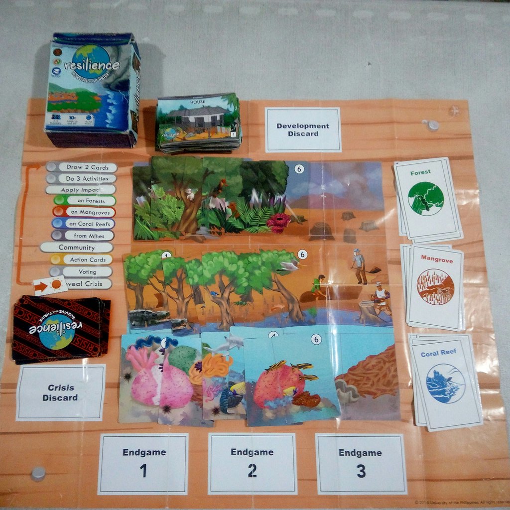 beccalachuchi's tweet image. Our board game, Resilience™: Survive and Thrive, seeks to teach climate resilience and sustainable development. Players act as community leaders to develop their community using shared resources. © UP Diliman #scicomm #scicommph