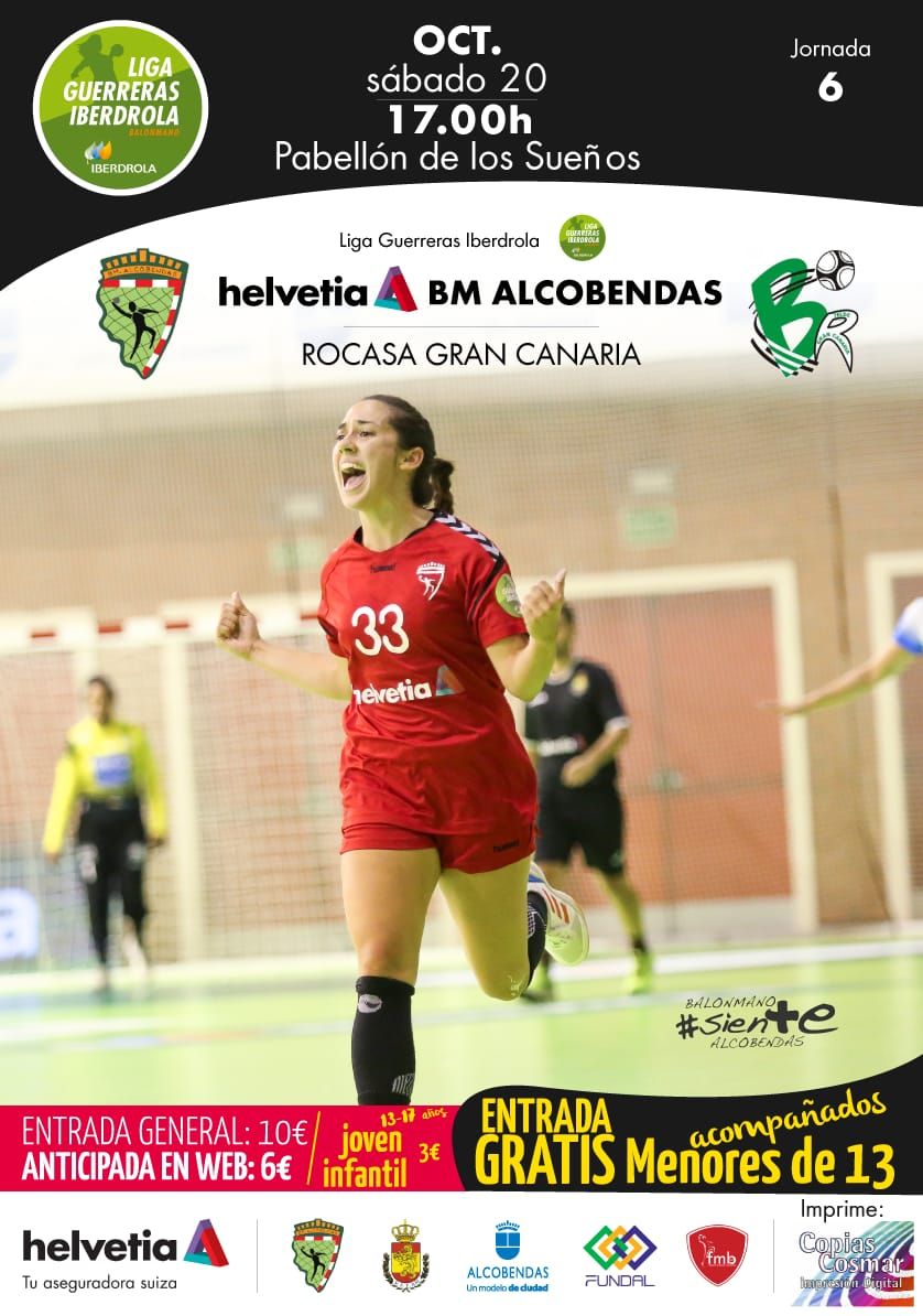 El sábado vuelve la <a href="/IberdrolaDHF/">Liga Guerreras Iberdrola</a> al Pabellón de los Sueños. <a href="/Helvetia_ES/">Helvetia Seguros España</a> <a href="/bmalcobendas/">Balonmano Alcobendas</a> se enfrenta a <a href="/BMRemudas/">Rocasa Gran Canaria</a>.

Compra TU ENTRADA ANTICIPADA en la web y consigue un descuento sobre la entrada normal. ¡No lo dejes para el último día!

Tu entrada aquí 👉buff.ly/2NJTU4A