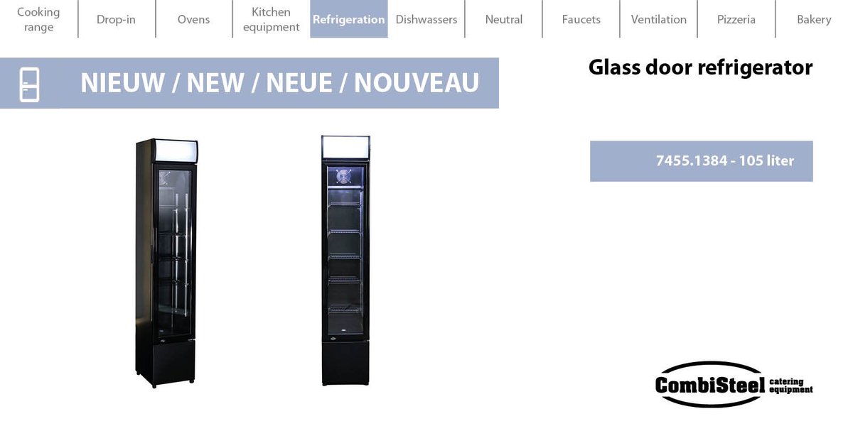 New high and small #refrigerator in stock with a black interior and exterior! bit.ly/New-Combisteel… #combisteel #refrigeration #horeca #glasdeur #koeling #koelkasten