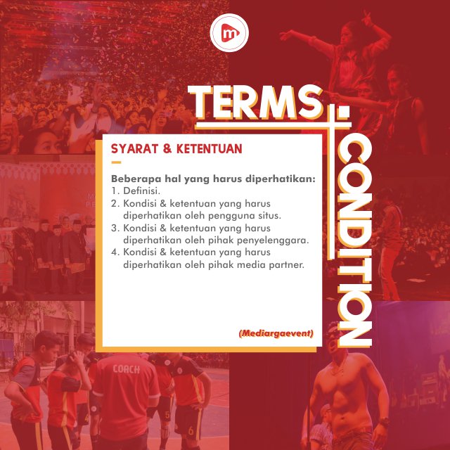 mediargaevent's tweet photo. Laman Terms &amp; Conditions adalah bagaimana menyetujui persyaratan dan ketentuan yang ditetapkan dan sudah menjadi suatu keumuman sebagaimana apa yang dihadapi user ketika berhubungan dengan penyedia layanan.

#Startups #techno #platform #Trending #MakeYourEvent #Mediargaevent https://t.co/Qzas7YkkjH