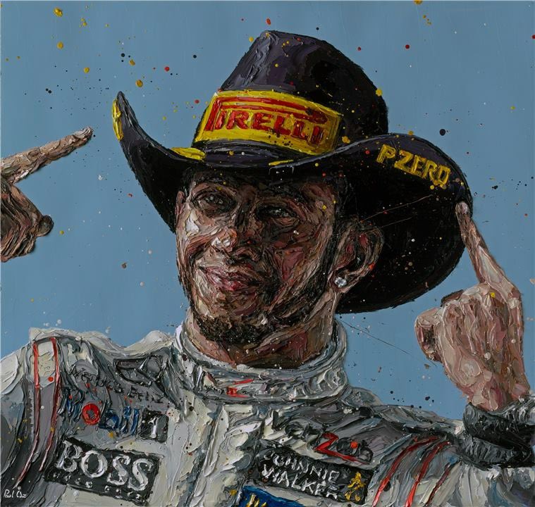 It's Circuit of The Americas week again!!
And are we going to see a happy Hamilton on the podium again? 

A 4ft square piece commissioned by then Pirelli motorsport boss Paul Hembery several years ago. I believe that this original oil painting may be up for sale...