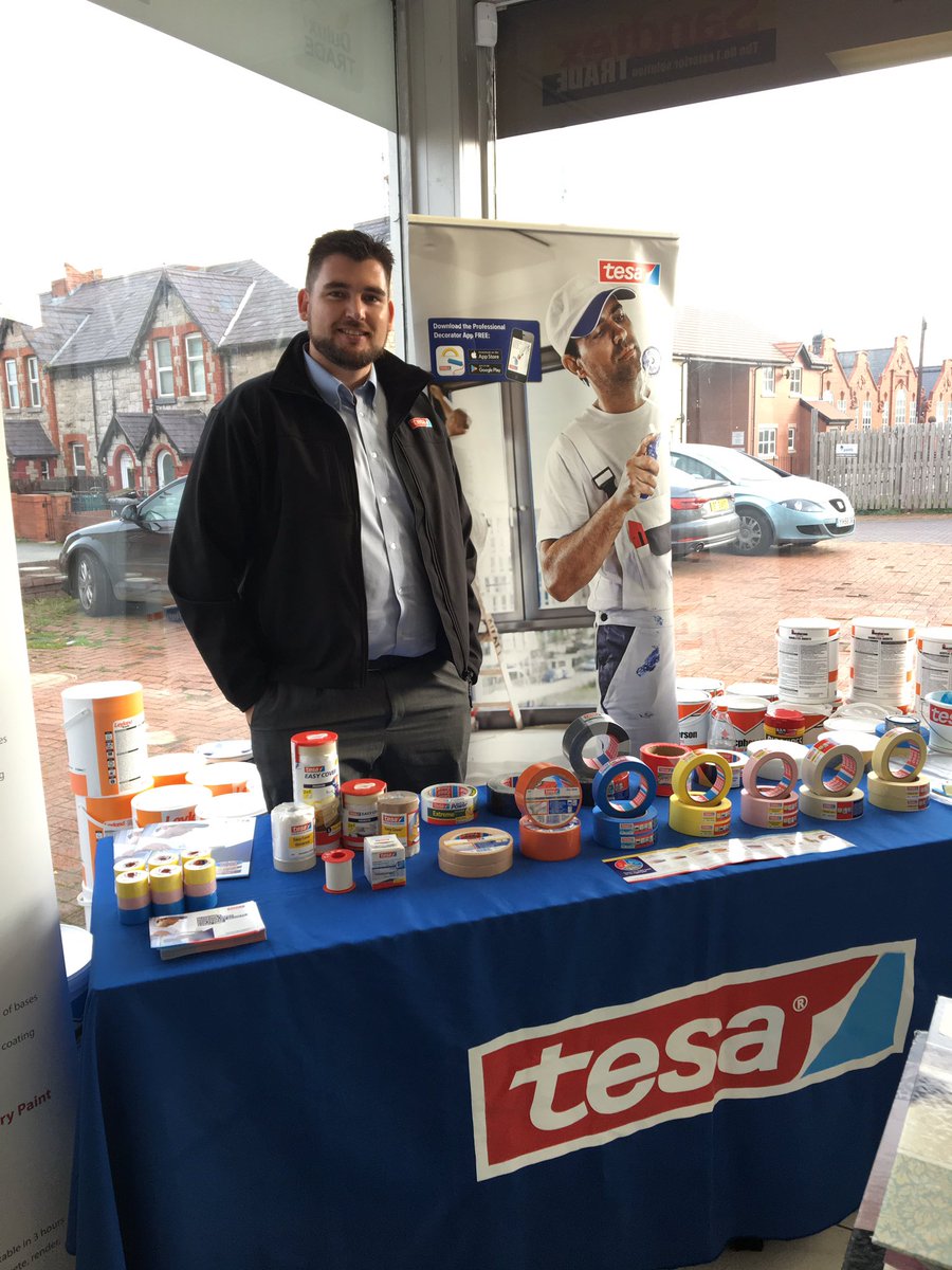 tesaJonSnow's tweet photo. Today Iโm in Abergele @brompaints Come on down this morning and try out #tesatape for yourself. #precisionmasking @tesaUK_tape https://t.co/etGyZsYcUc