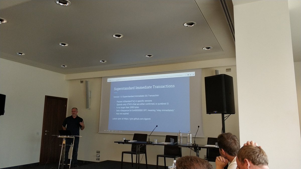 nishantsharma87's tweet image. @dgenr818 of #BitcoinXT presenting ideas on how to reduce double spends and increase security of #ZeroConf transactions in his talk titled &quot;The Relay Race&quot; at the Instant Transaction Workshop for #BitcoinCash. Stay tuned for the video recording from @Satoshis_Vision