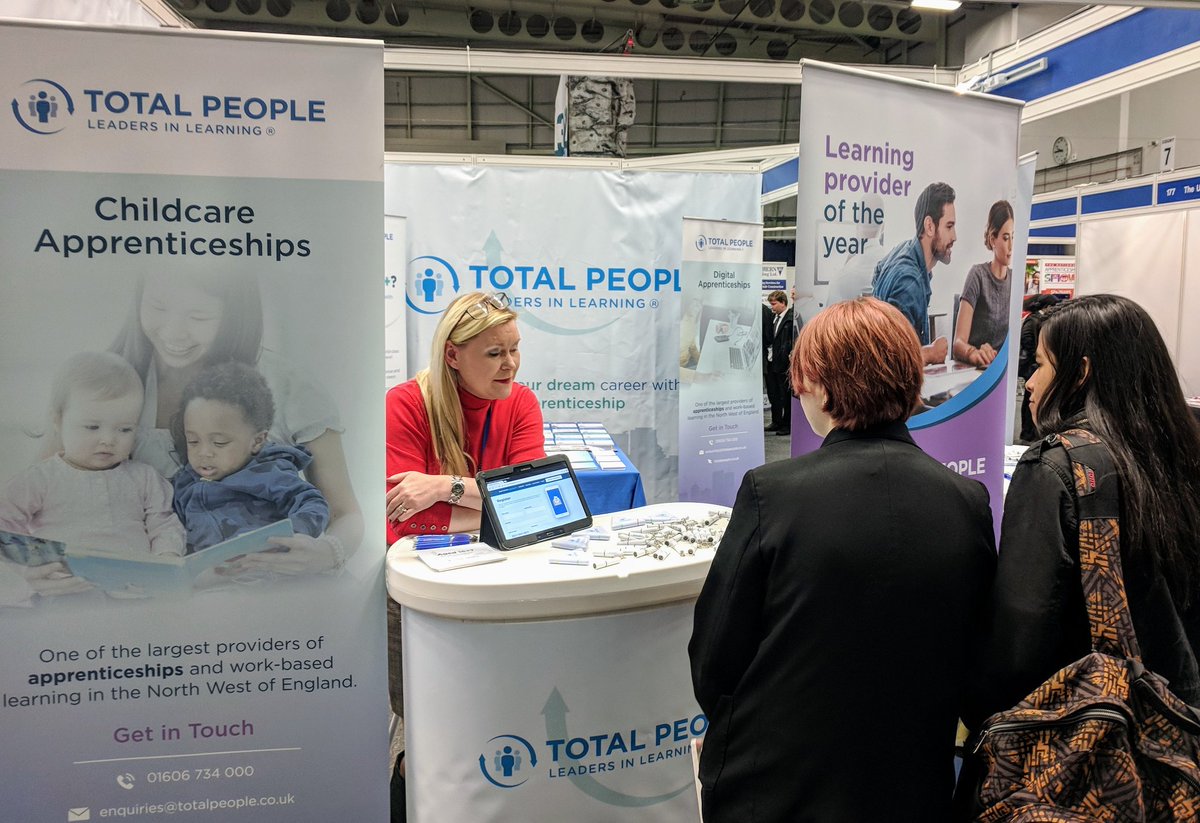 TotalPeople's tweet image. And we're off! Come say hello at our exhibit stand at this year's @NAS_event at @BoltonArena 🙌😀 We're here sponsoring the event all day today and tomorrow #LeadersInLearning #apprenticeships #thebestoption