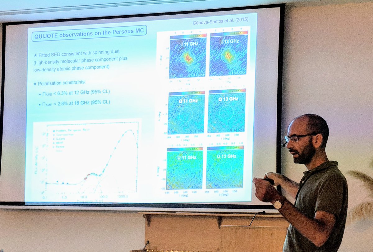 andreazonca's tweet photo. Ricardo Génova Santos shows maps of the Perseus Molecular Cloud with @QuijoteCMB to constrain AME polarization  at 10-20 GHz #cmbforegrounds18 https://t.co/8dtee63GWv