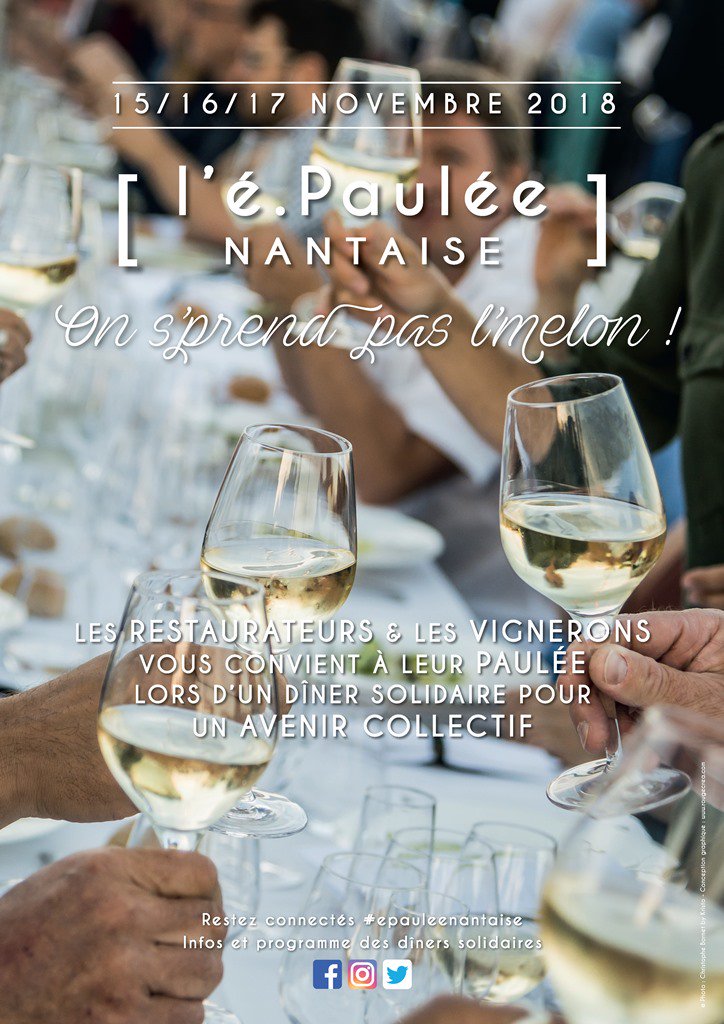Les 15, 16 et 17 novembre, l' #epauleenantaise s'prend pas le Melon ! Restaurateurs et Vignerons vous convient à leur Paulée, lors d'un dîner solidaire pour un avenir collectif. Restez connectés ;-)
#winelover #foodlover Venez nombreux