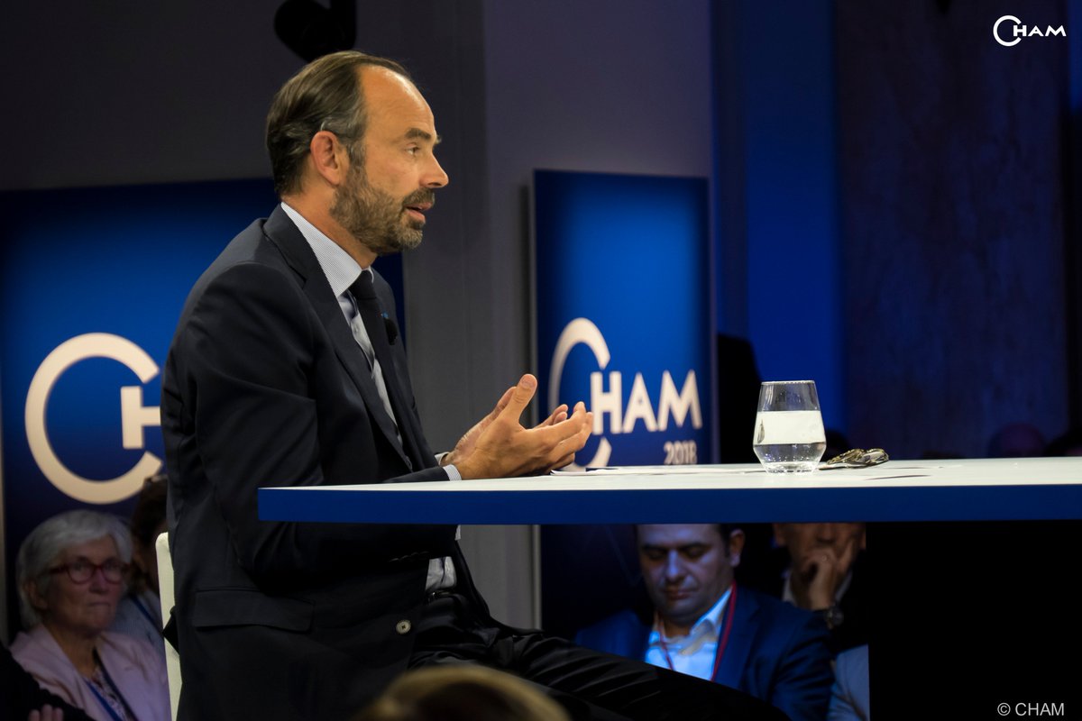canalcham's tweet photo. Intervention d'Édouard Philippe : « Un système de santé où le #médecin pourrait se focaliser sur l’exercice de la #médecine et où le regroupement de professionnels serait la norme ». 🎦 REPLAY :https://t.co/yw0cJCKeij #CHAM2018 #MaSante2022 https://t.co/G569dt9ZgI