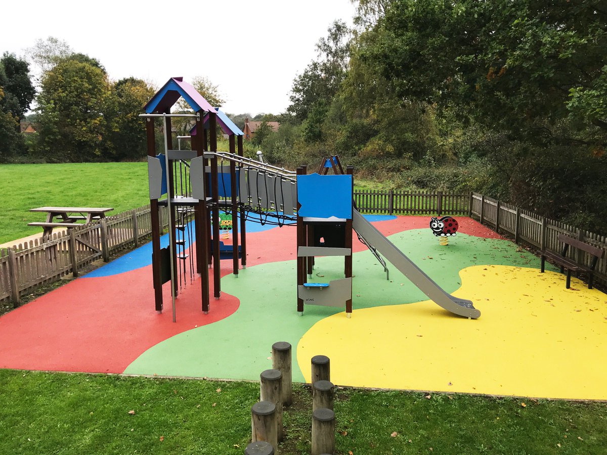 playsafesound's tweet photo. Lovely new multiplay playground refurbishment completed! We installed this great wooden multiplay unit, new swings and laid colourful wetpour surfacing across the whole site including under existing units. #play #wetpour #playground #safetysurfacing #timberplay #colour https://t.co/ck78saWw13