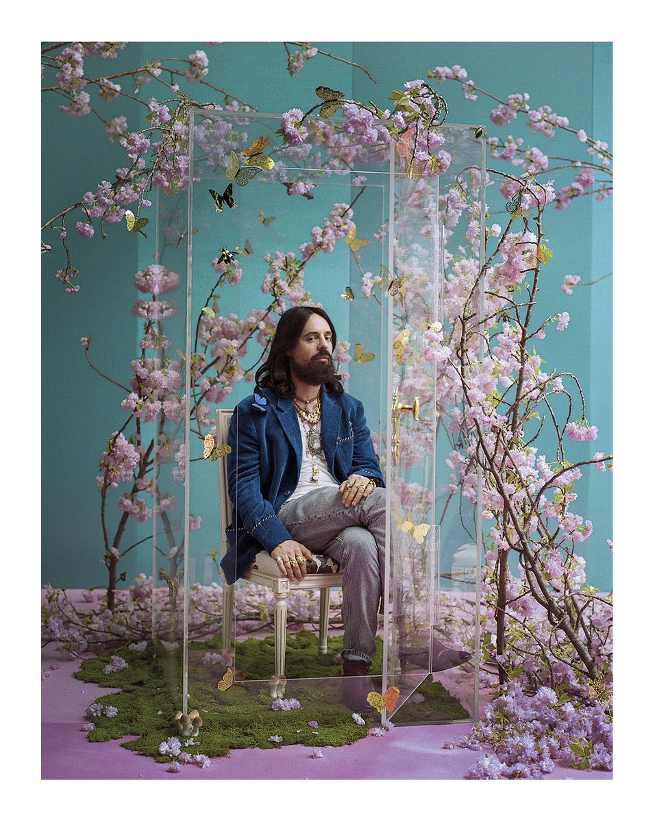 gucci's tweet photo. Creative Director #AlessandroMichele featured in the latest #TGreatsIssue’s cover story, interviewed by @nytimes op-ed columnist #FrankBruni. @tmagazine #GucciEditorials
Photographer: @michalchelbin 
Stylist: #JayMassacret https://t.co/X1HIguRD3V